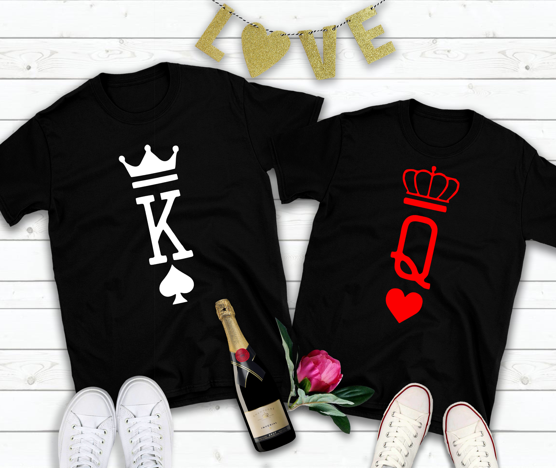 T-Shirt Couple King Queen