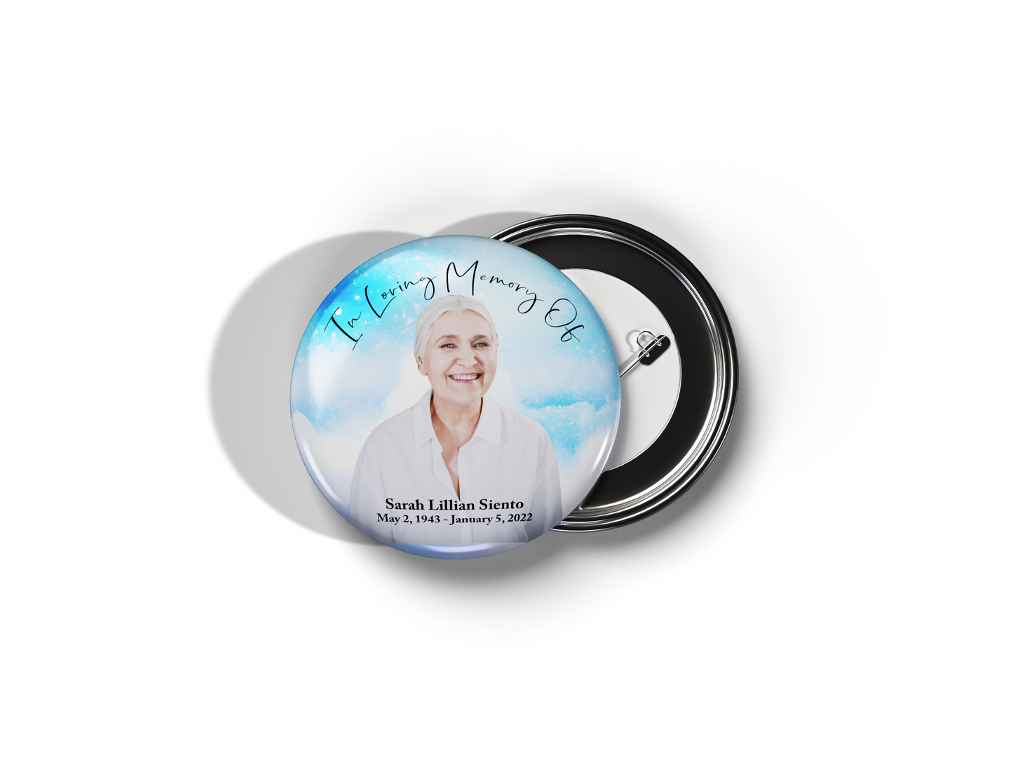 Custom Photo In Loving Memory Memorial Buttons | Large 3 Inch Pin Back Buttons