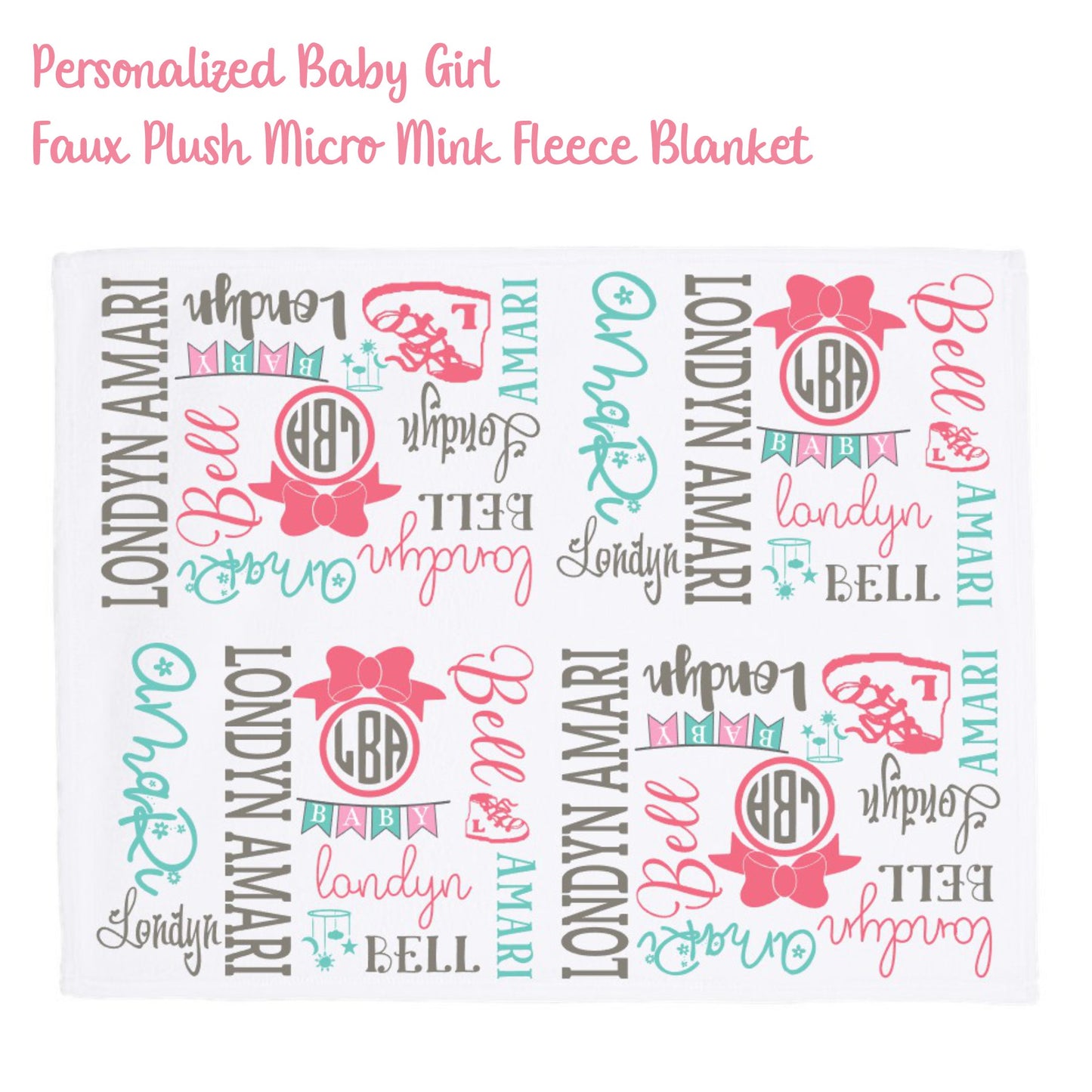 Personalized Name Baby Girl Blanket