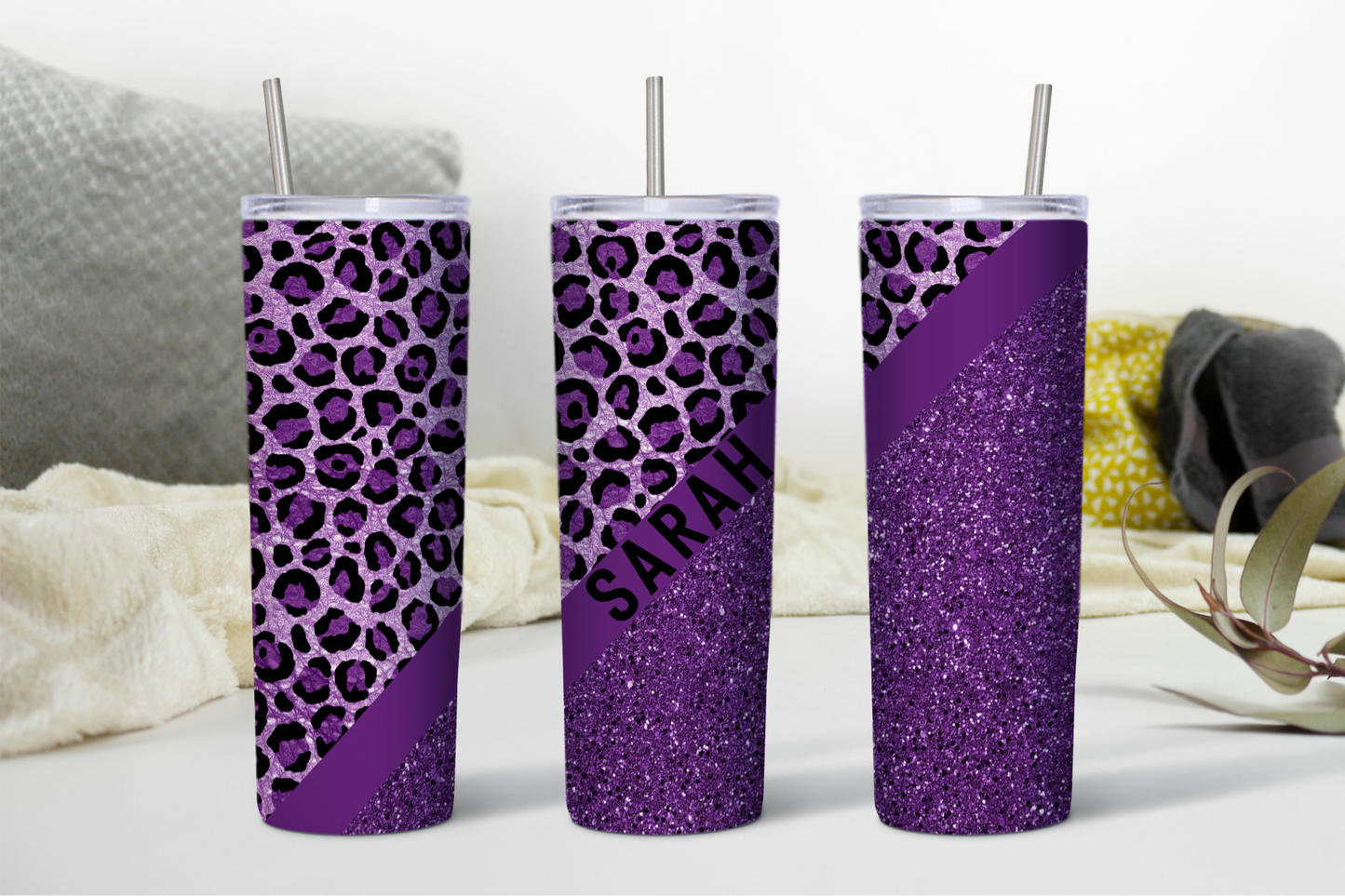 Personalized Glitter Leopard - Various Colors