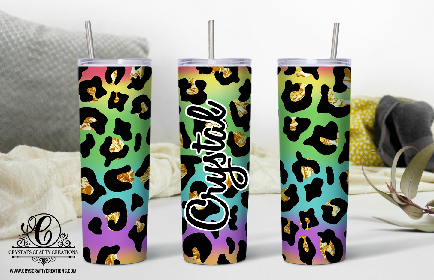 Personalized Rainbow Gold Leopard